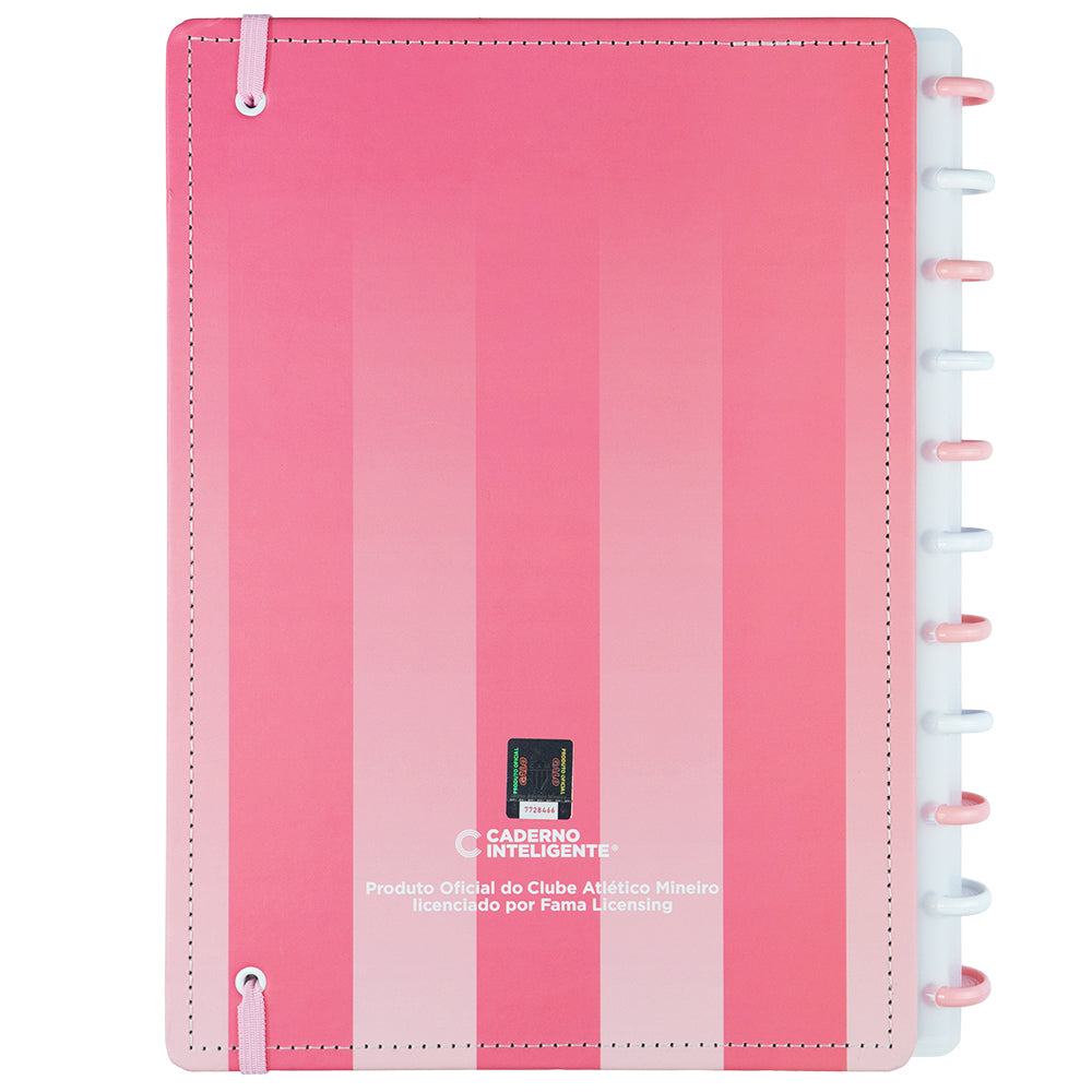 Fundo do Caderno Inteligente do Atlético Mineiro, na cor rosa, tamanho grande.
