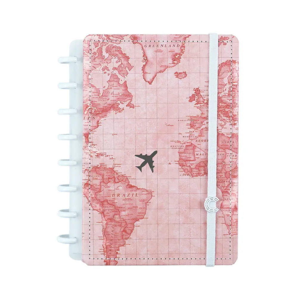 Caderno By Gocase Mapa Mundi Rosa Caderno