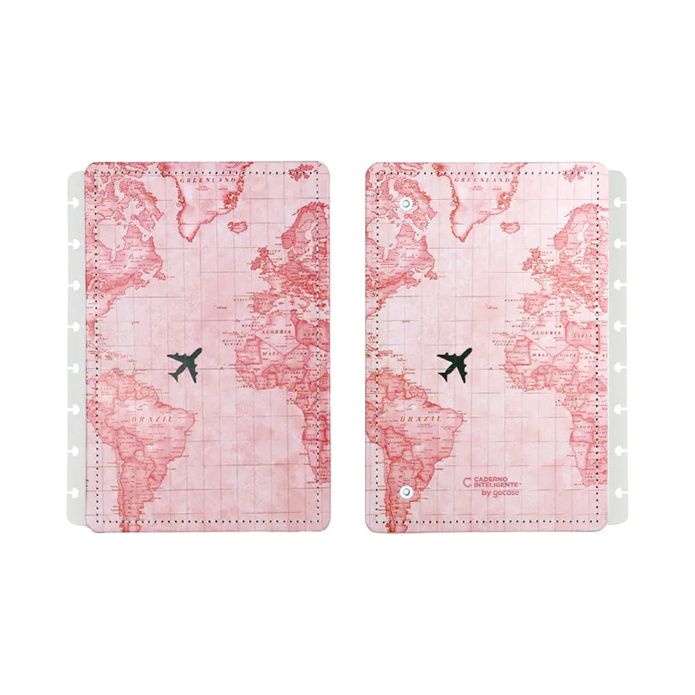 Capa e Contracapa By Gocase Mapa Mundi Rosa Capa e Contracapa