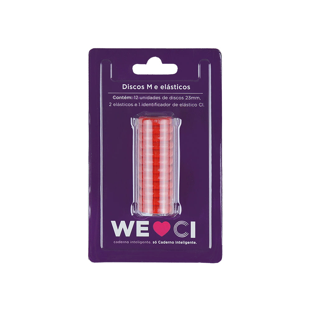 Discos + Elástico Vermelho Cereja