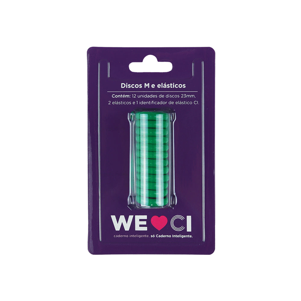 Pacote dos Discos Verde Floresta, tamanho médio.