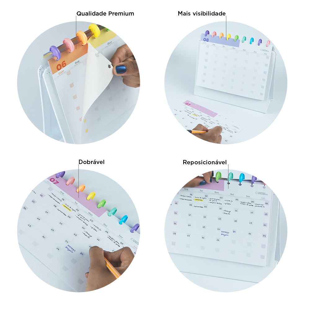 Planner de Mesa: qualidade premium, mais visibilidade, dobrável, reposicionável.