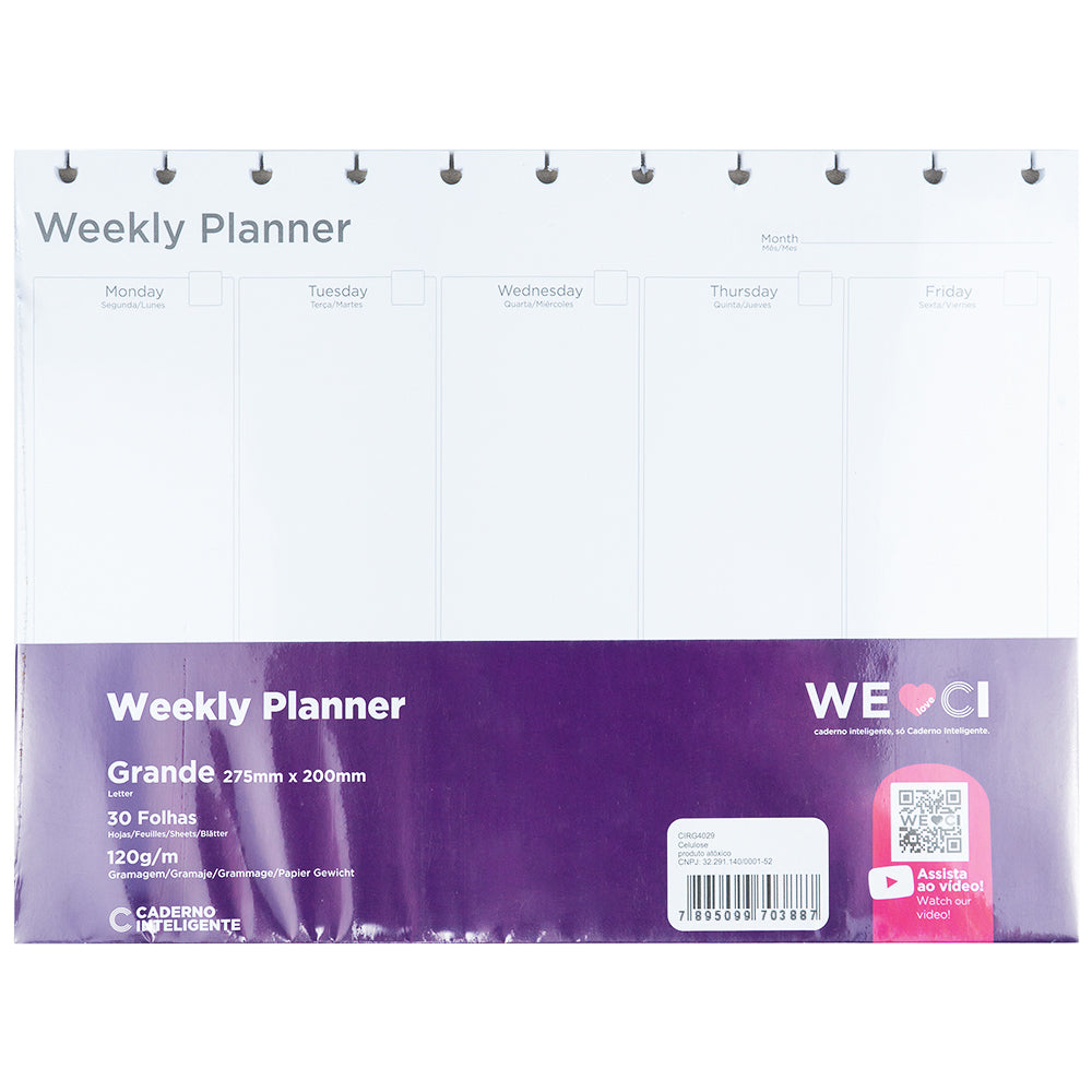 Refil Weekly Planner My Frame (cópia) Caderno Inteligente ®