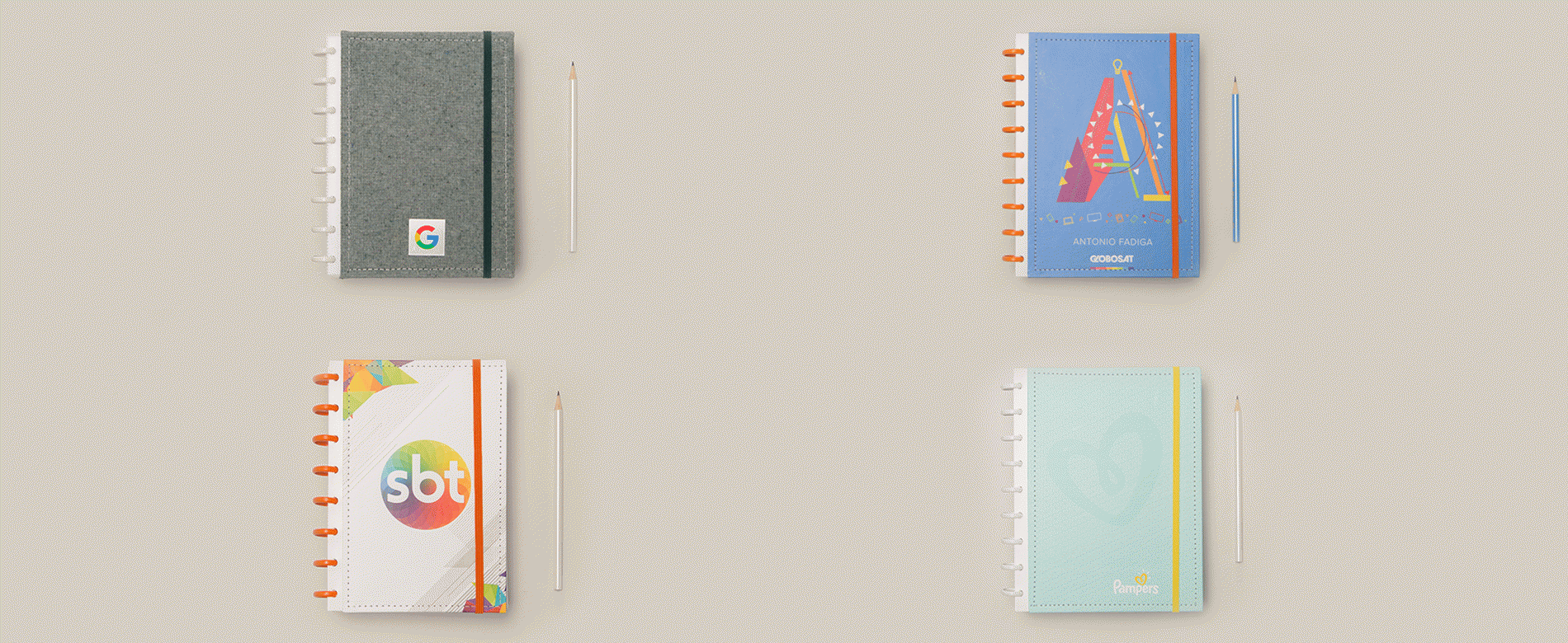 Imagem animada mostrando grandes cases do Caderno Inteligente.