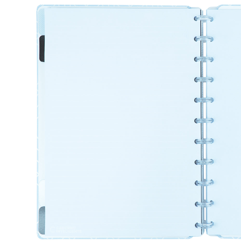 CADERNO ICE BLUE - REFIL AZUL COM LINHAS BRANCAS Caderno Inteligente ®