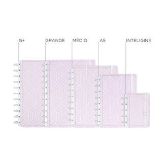 CADERNO ICE PINK - Folhas ROSA com LINHAS BRANCAS Caderno Inteligente ®
