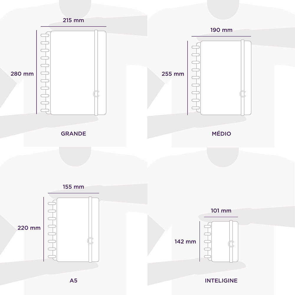 CADERNO ICE PINK - Folhas ROSA com LINHAS BRANCAS Caderno Inteligente ®