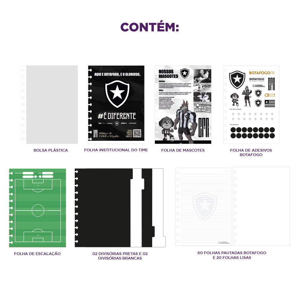 Conteúdo do Caderno Inteligente do Botafogo.