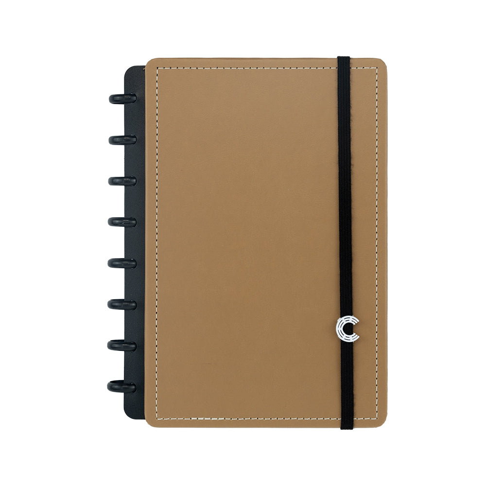Caderno Casual Caramel, tamanho A5.