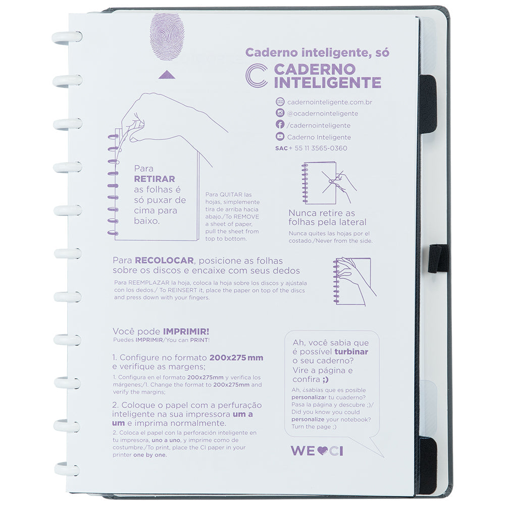 Folha de informações.