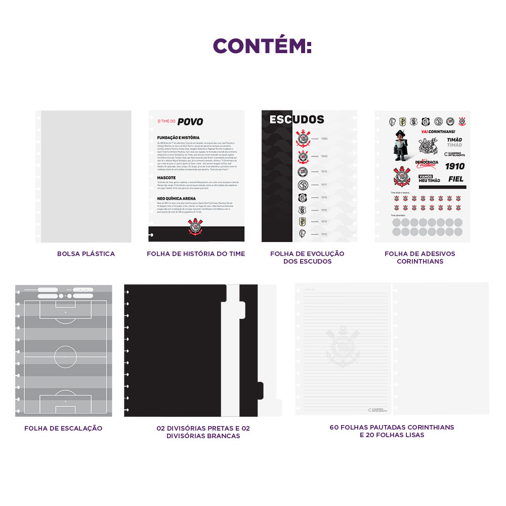 Conteúdo do Caderno Inteligente do Corinthians.