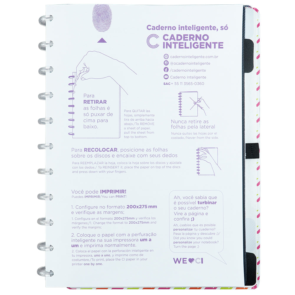 Folha de informações do Caderno City Lights New York Grande.