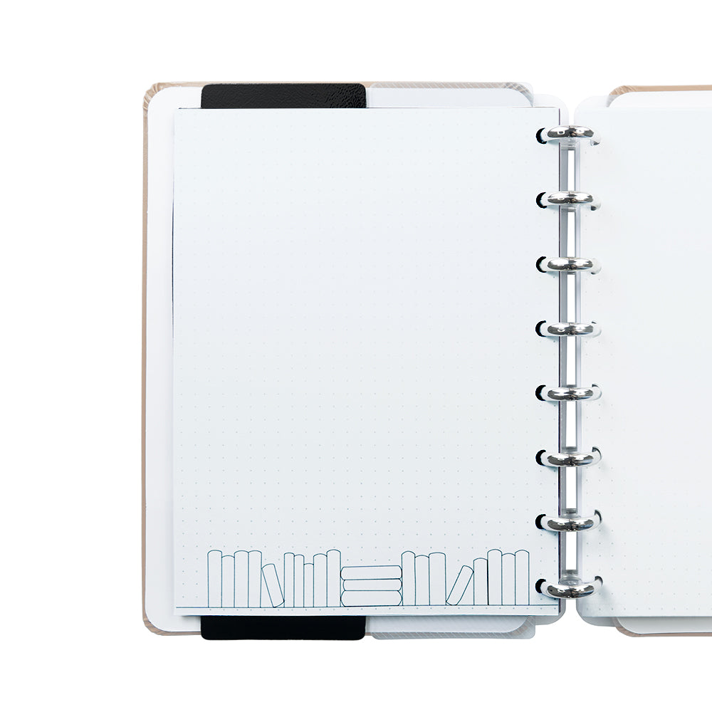 Folha com livros na base.