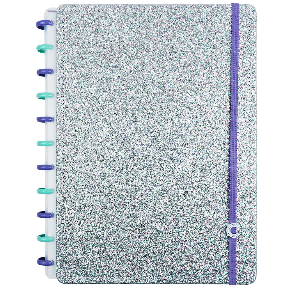 CADERNO LETS GLITTER SILVER 2.0