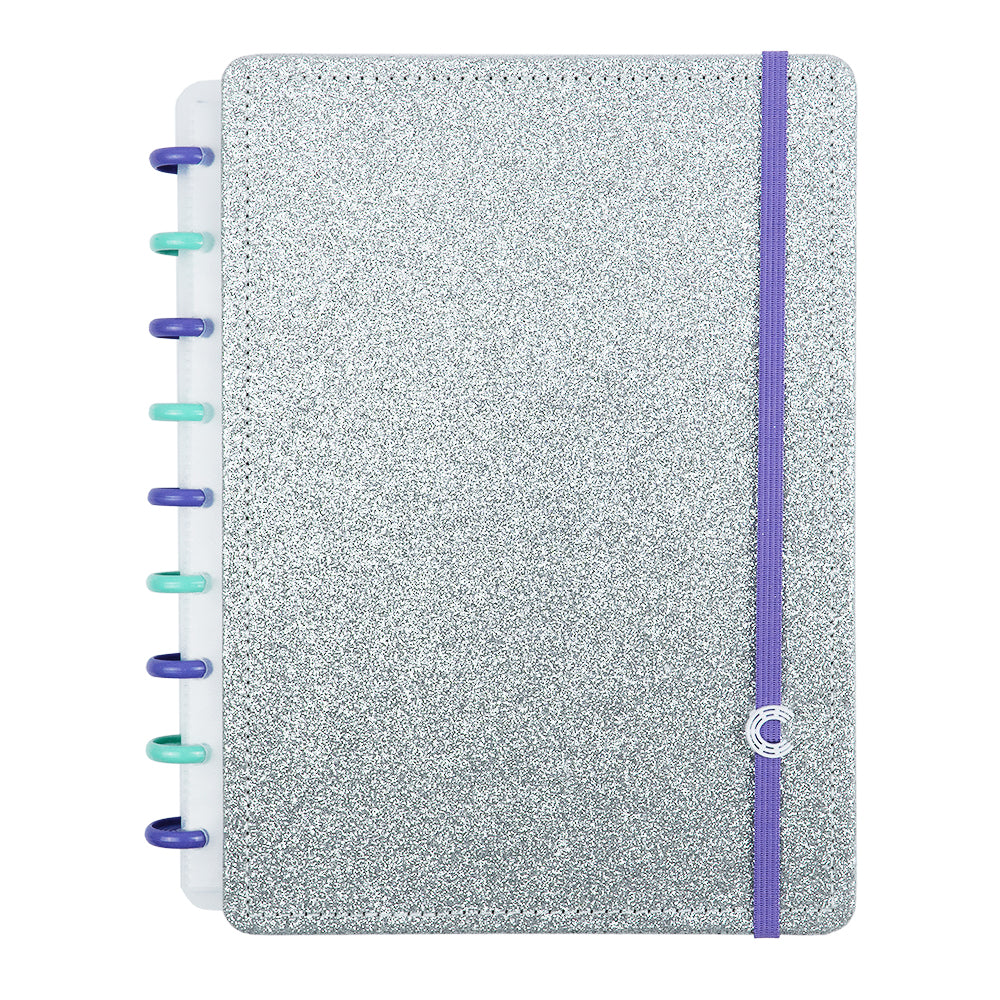CADERNO LETS GLITTER SILVER 2.0