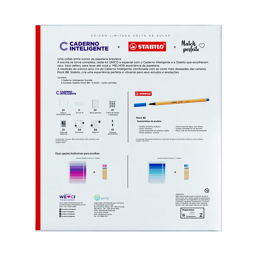 Combo Stabilo - Shades of Blue Caderno Inteligente ®