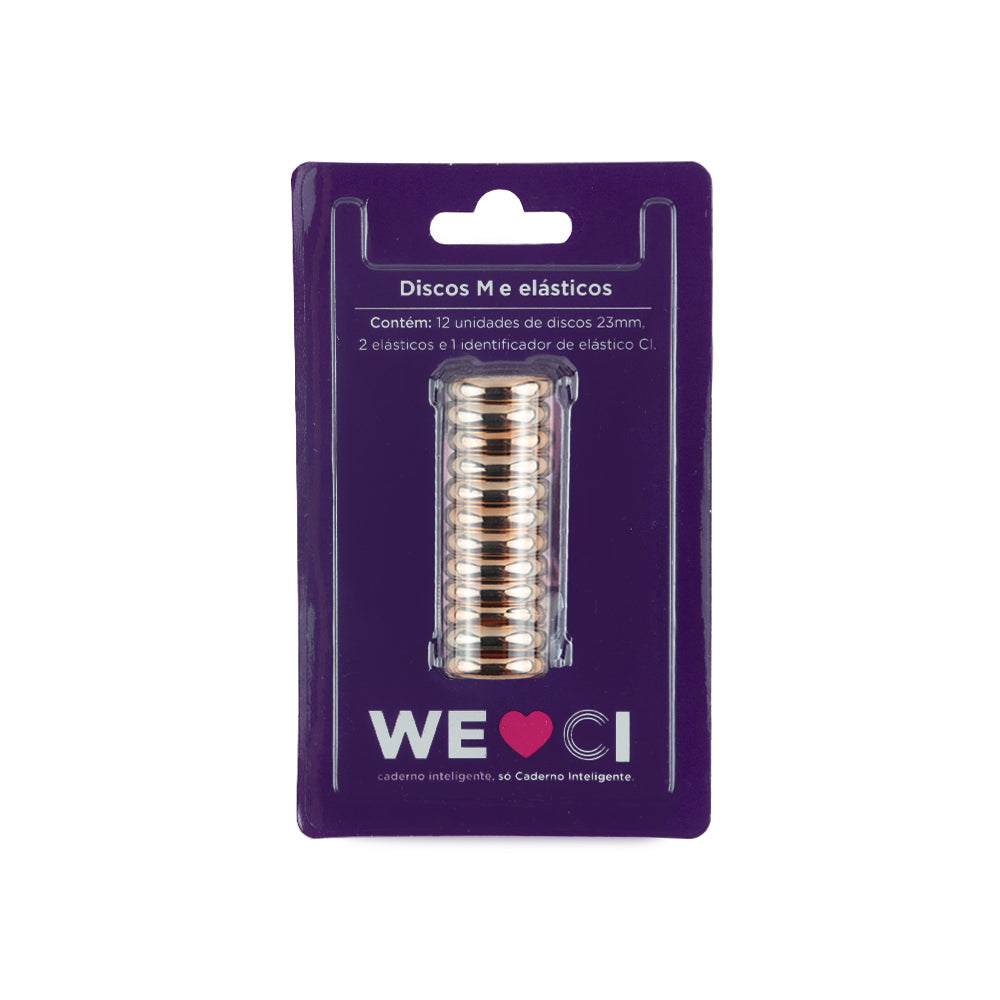 DISCOS + ELÁSTICO SHIMMERING ROSE Caderno Inteligente ®