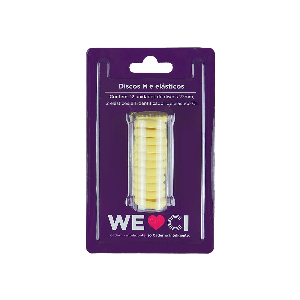 Discos + Elástico Amarelo Cerrado