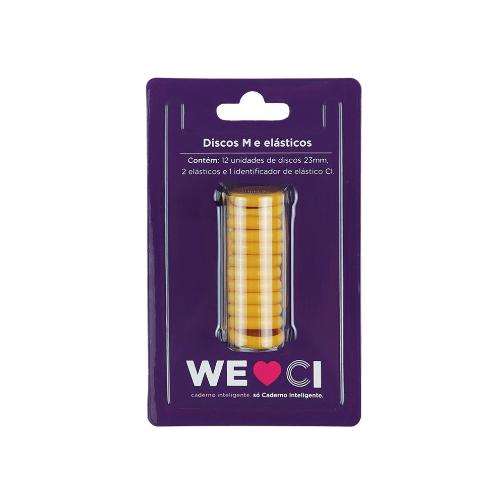 Pacote dos Discos Amarelo Sol, tamanho médio.