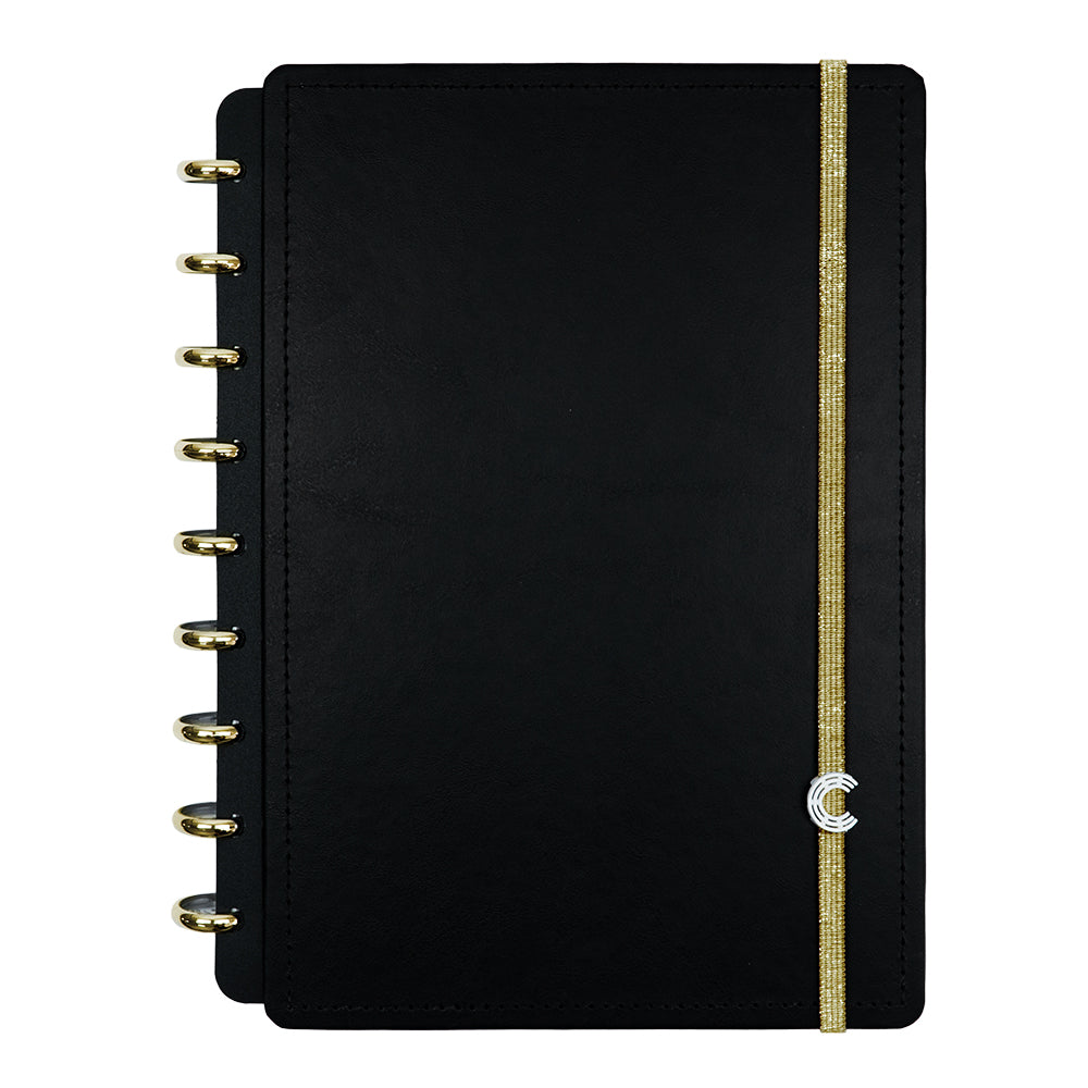 Caderno Inteligente com Discos Dourados Médios.