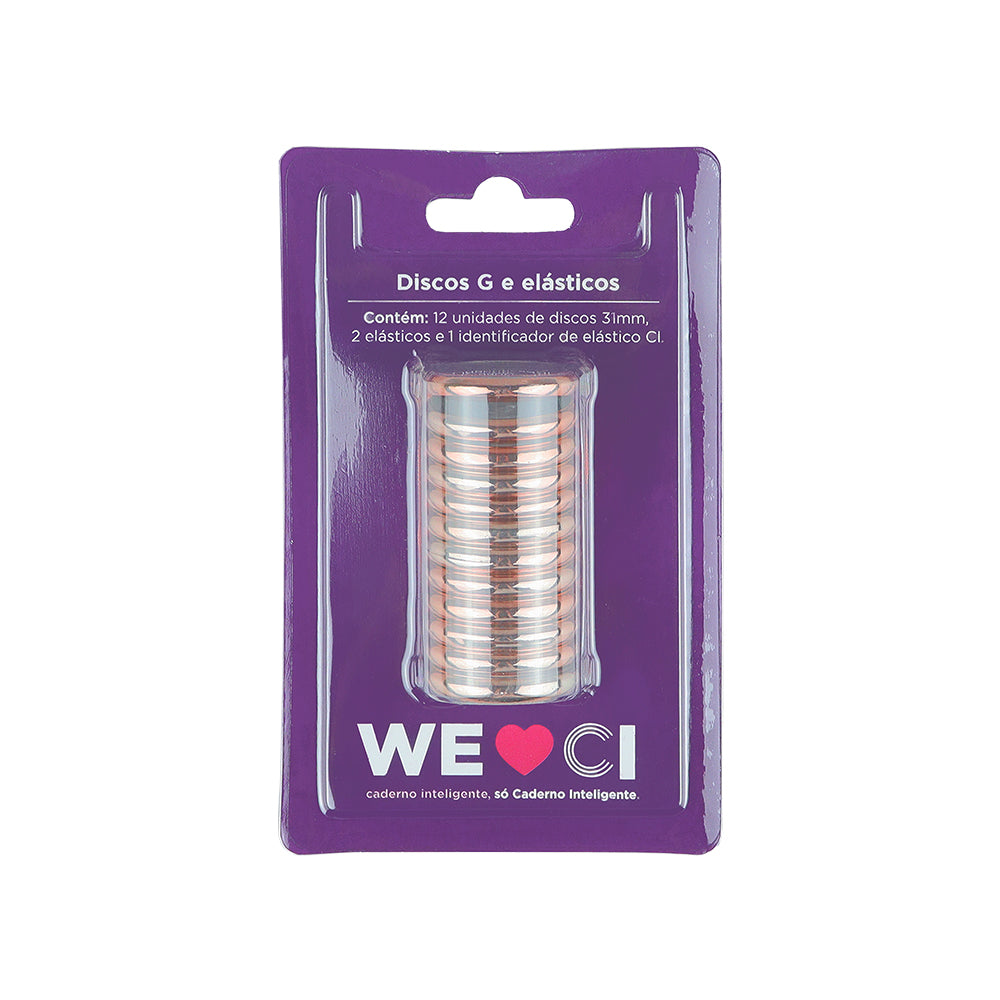 Discos + Elástico Rose Gold