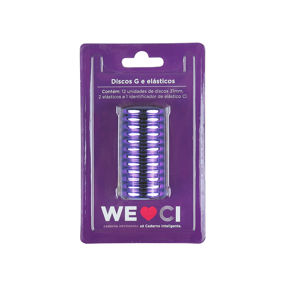 Discos + Elástico Roxo Metálico
