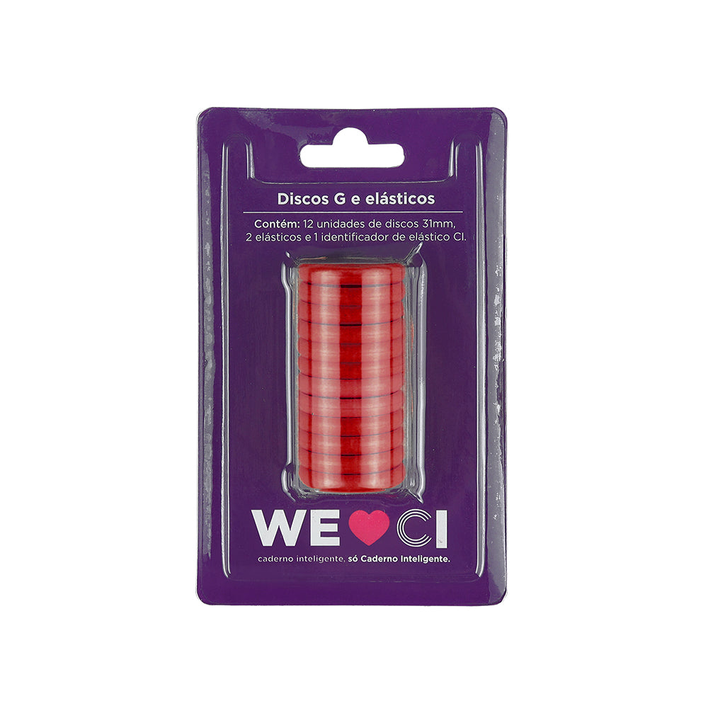 Discos + Elástico Vermelho