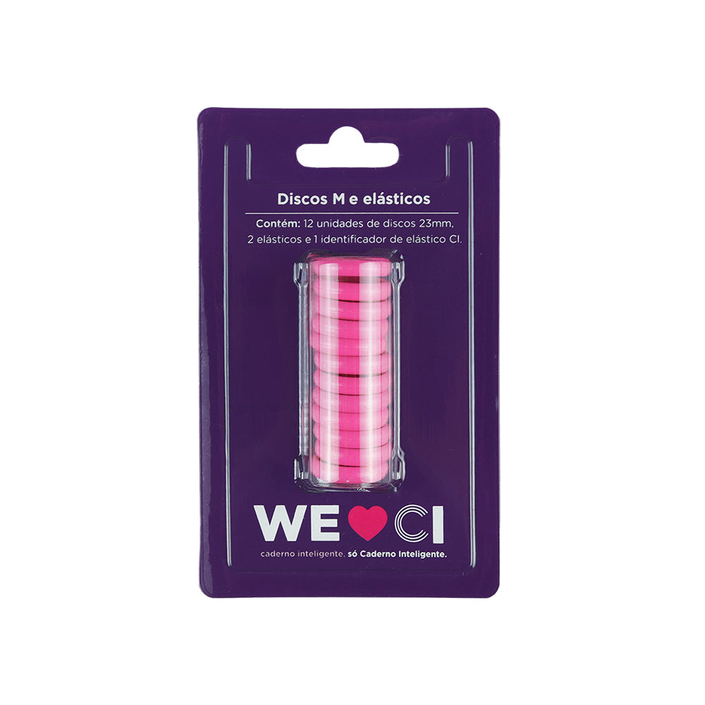 Pacote dos Discos Superpink, tamanho médio.