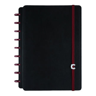 Disco na cor Vinho Bordo em um Caderno Inteligente.