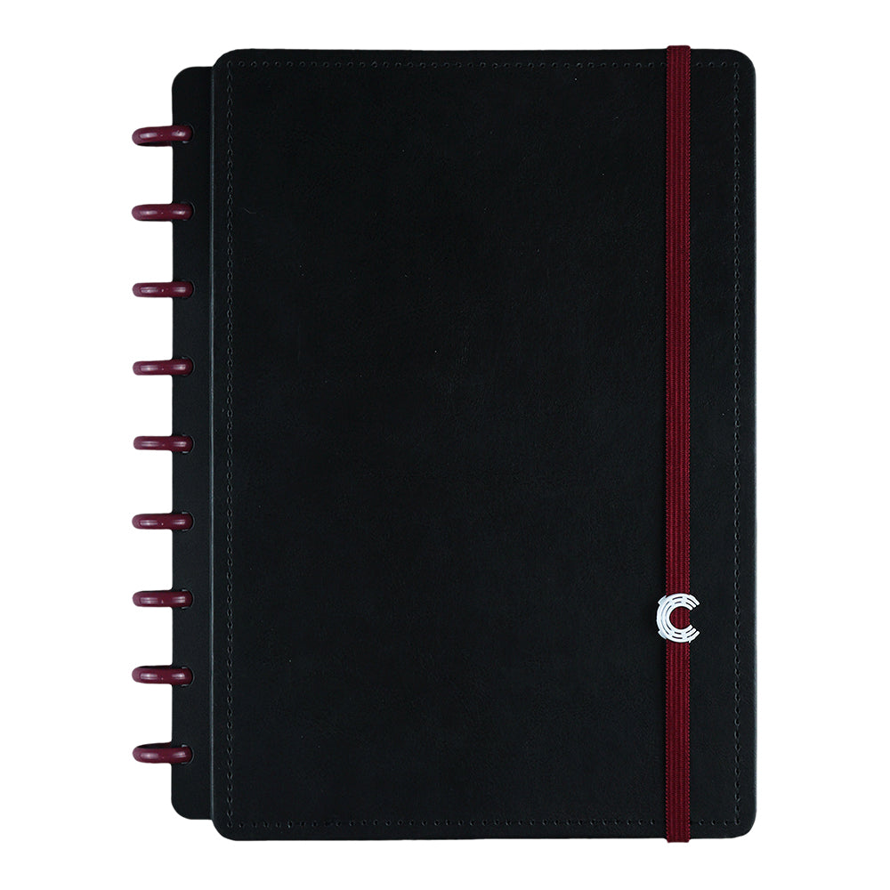 Disco na cor Vinho Bordo em um Caderno Inteligente.