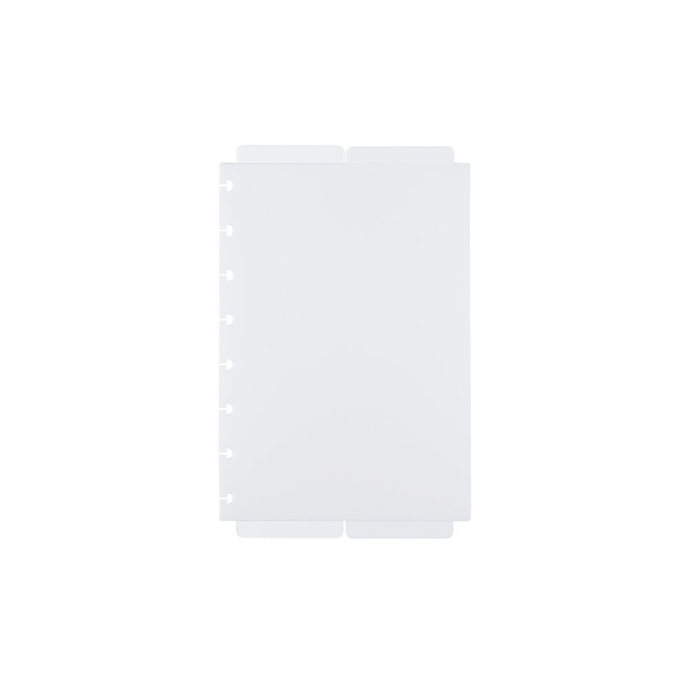 Divisórias Clean, tamanho A5.