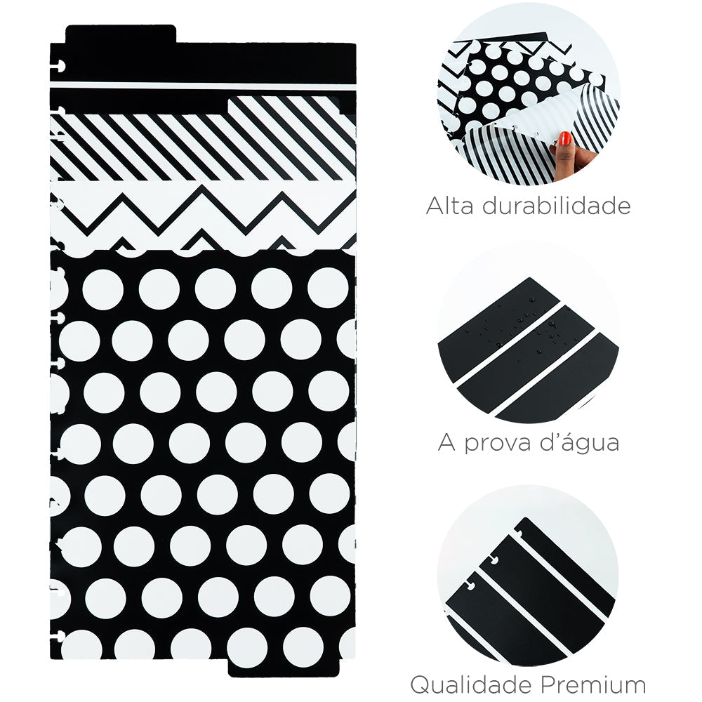 Divisória em Preto e Branco: alta durabilidade, à prova d'água, qualidade premium.