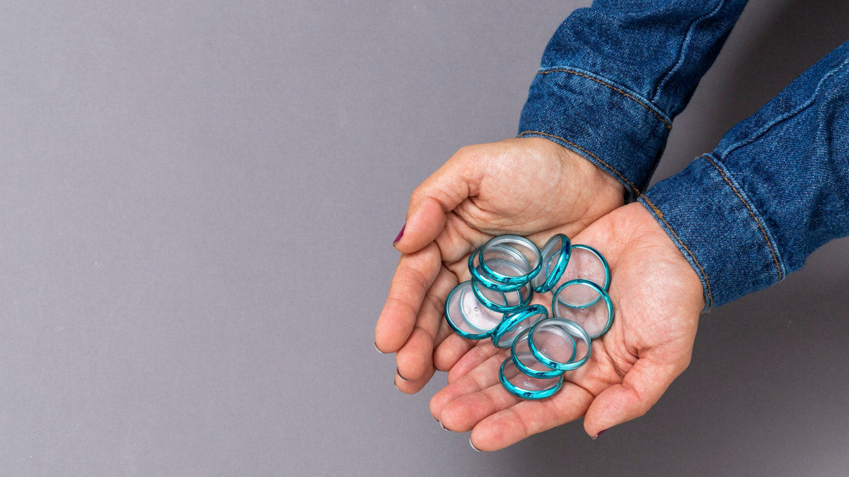 Discos + Elástico Azul Metálico