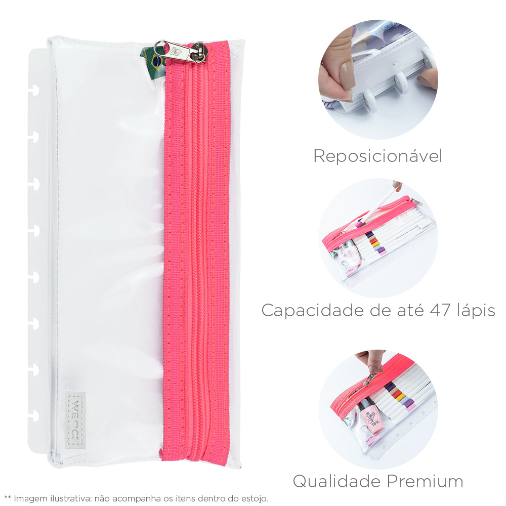 Estojo Inteligente Crystal Neon Pink