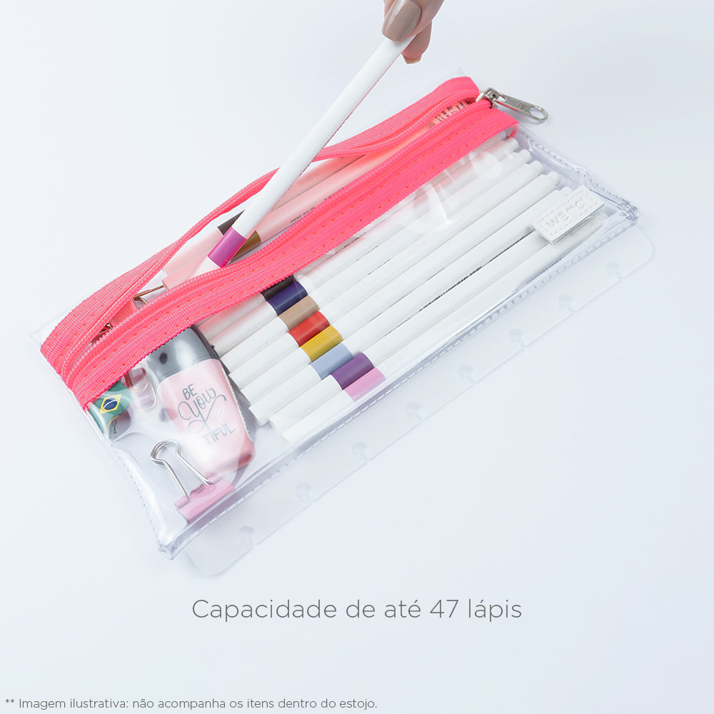 Estojo Inteligente Crystal Neon Pink