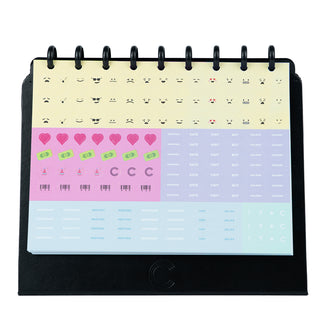 Folha de adesivos do Planner de Mesa Black, Médio.