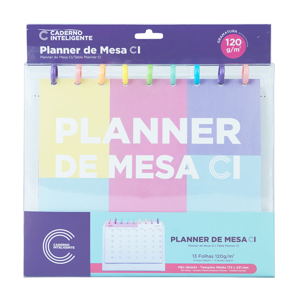 Planner de Mesa White, médio.