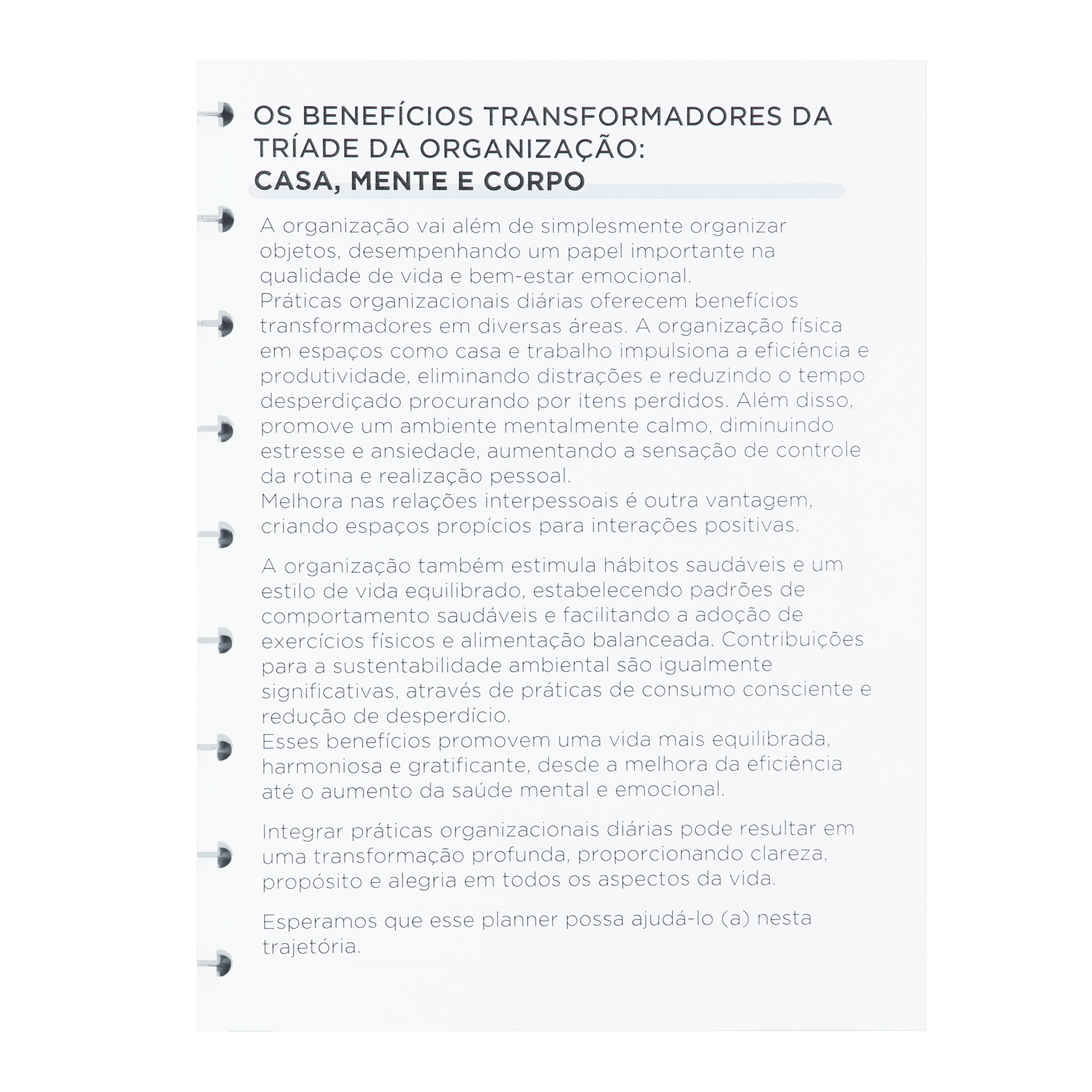 REFIL PLANNER ORGANIZER Caderno Inteligente Lojista