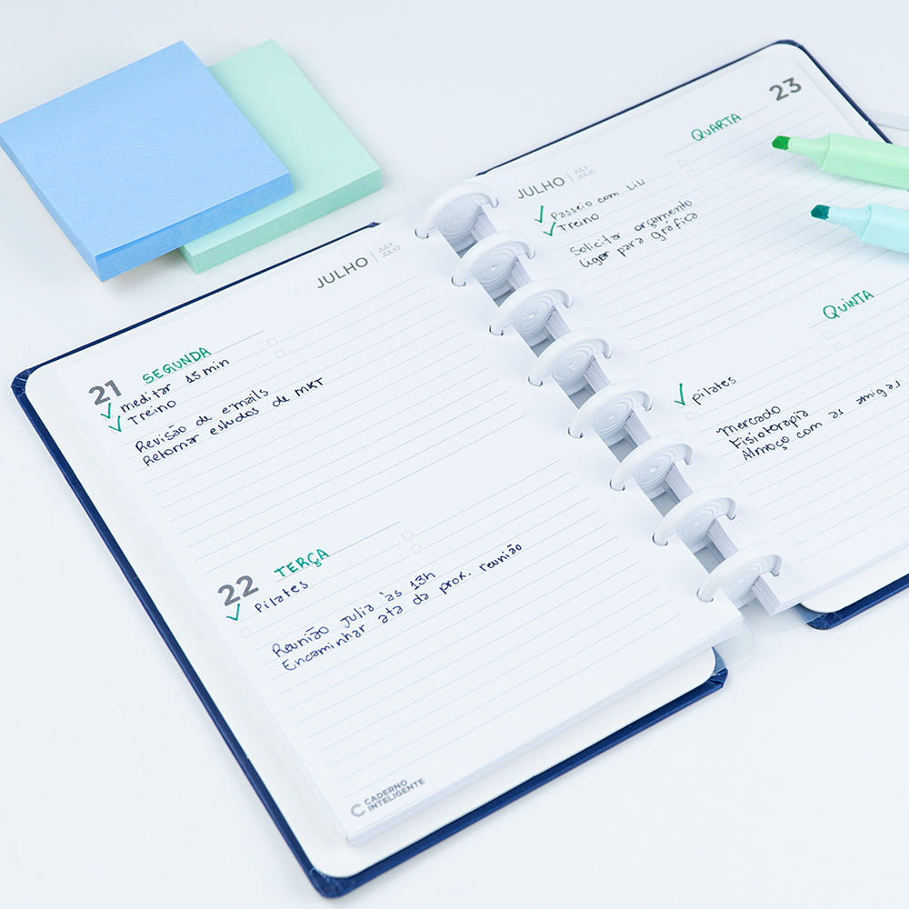 Exemplo de uso do refil agenda inteligente.