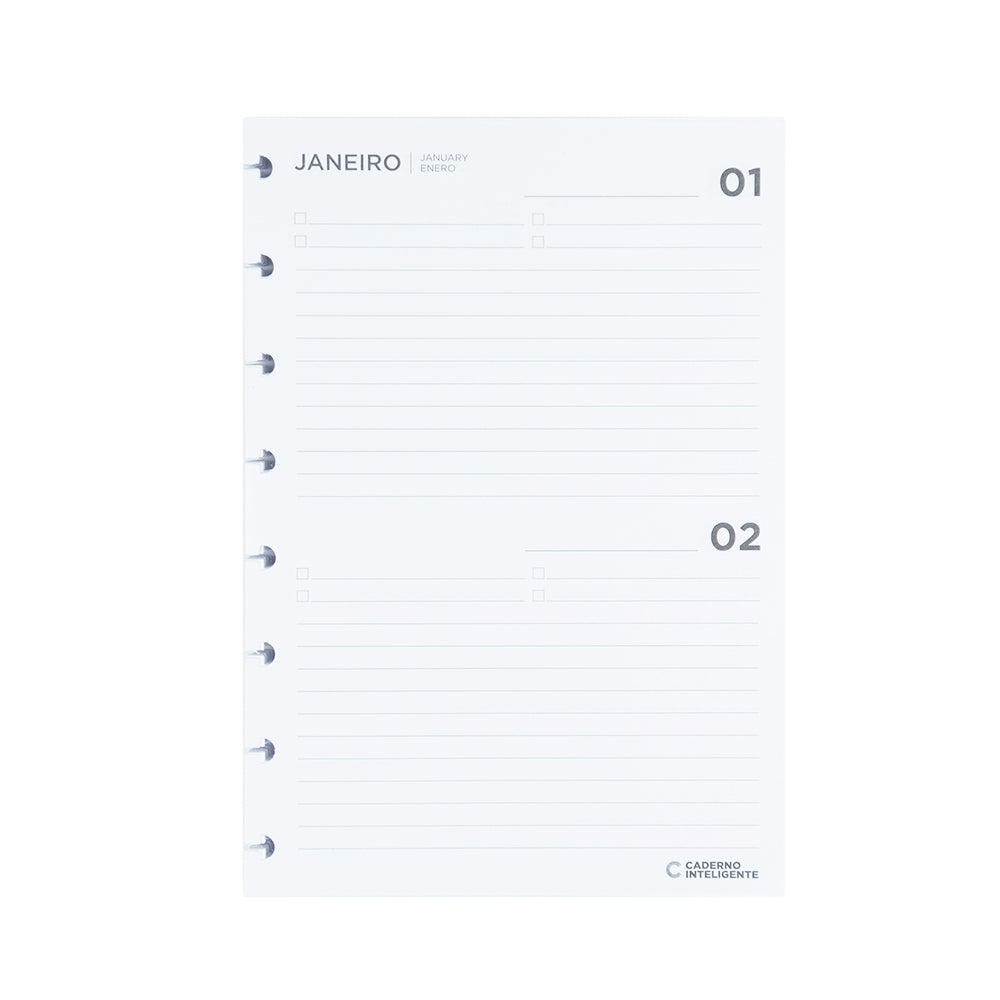 Folha do refil Agenda Inteligente.
