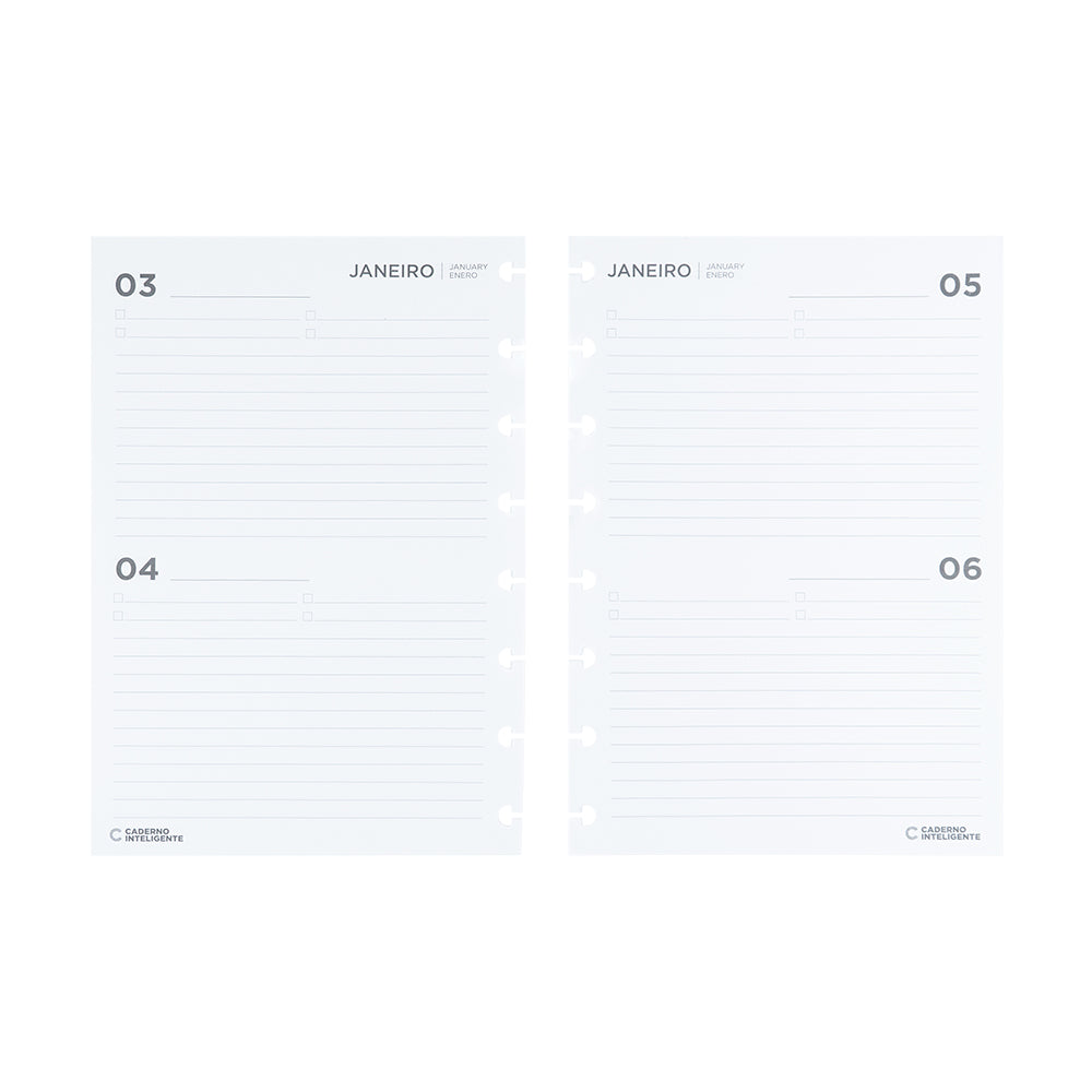 Folhas do Refil Agenda Inteligente.