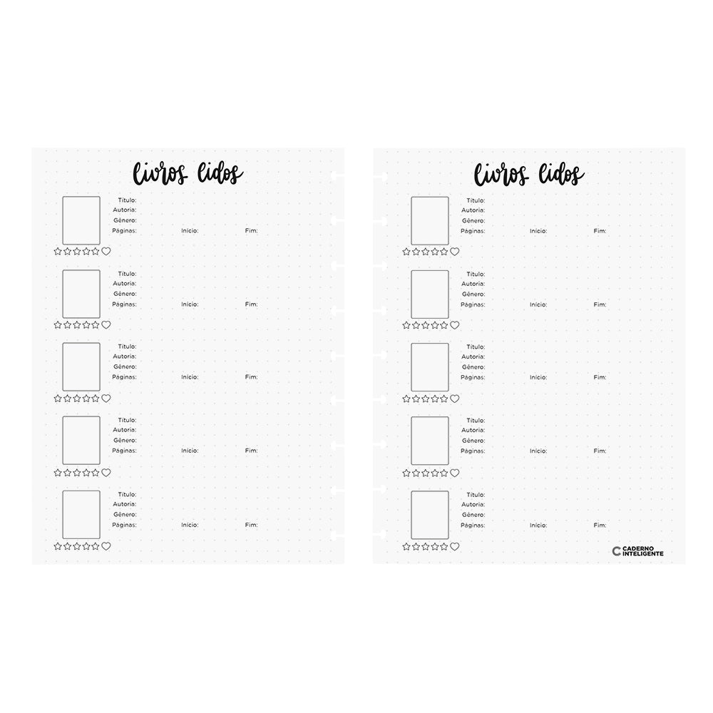 Listas de livros lidos no refil de leitura.