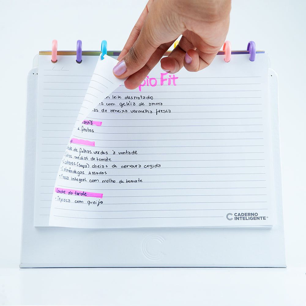 Refil Pautado Horizontal sendo destacado.