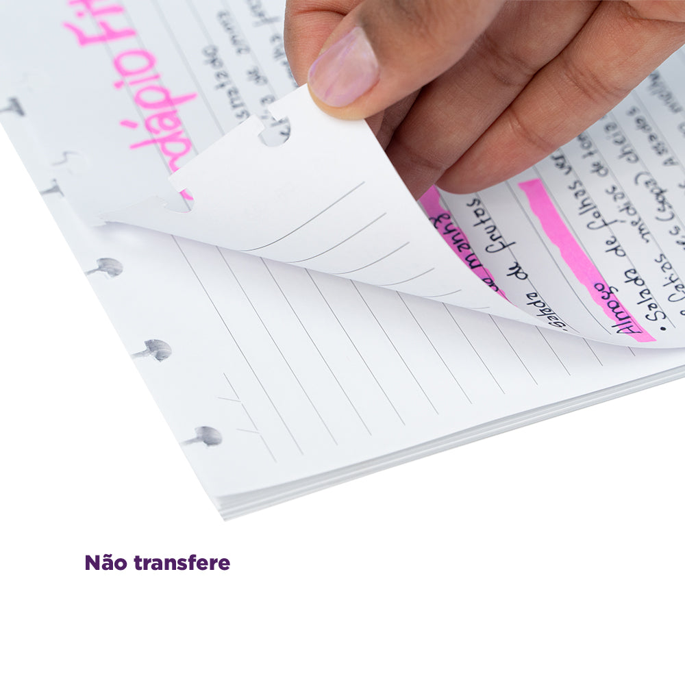 Refil Pautado horizontal, não transfere.