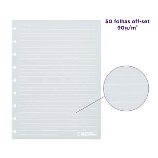 Refil Linhas Brancas Pautado