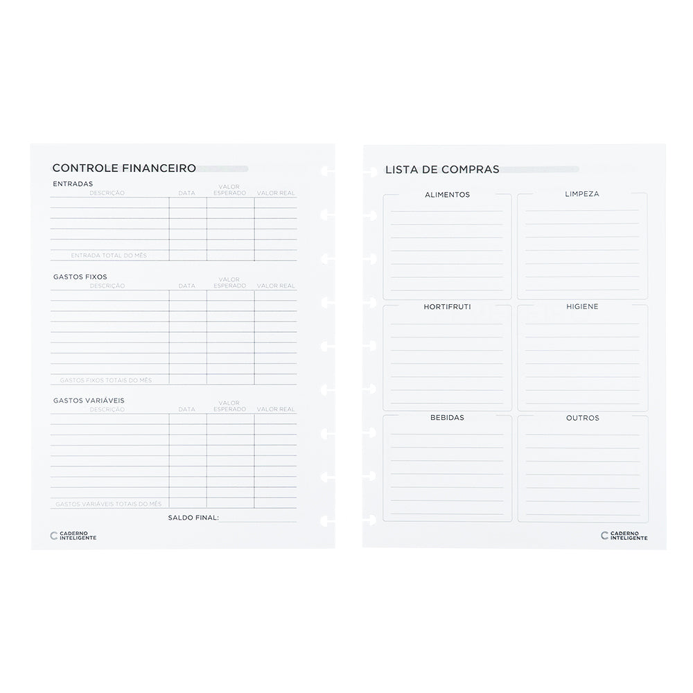 Controle financeiro e lista de compras.