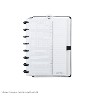 Régua Stencil Inspiradora acoplada ao Caderno Inteligente.