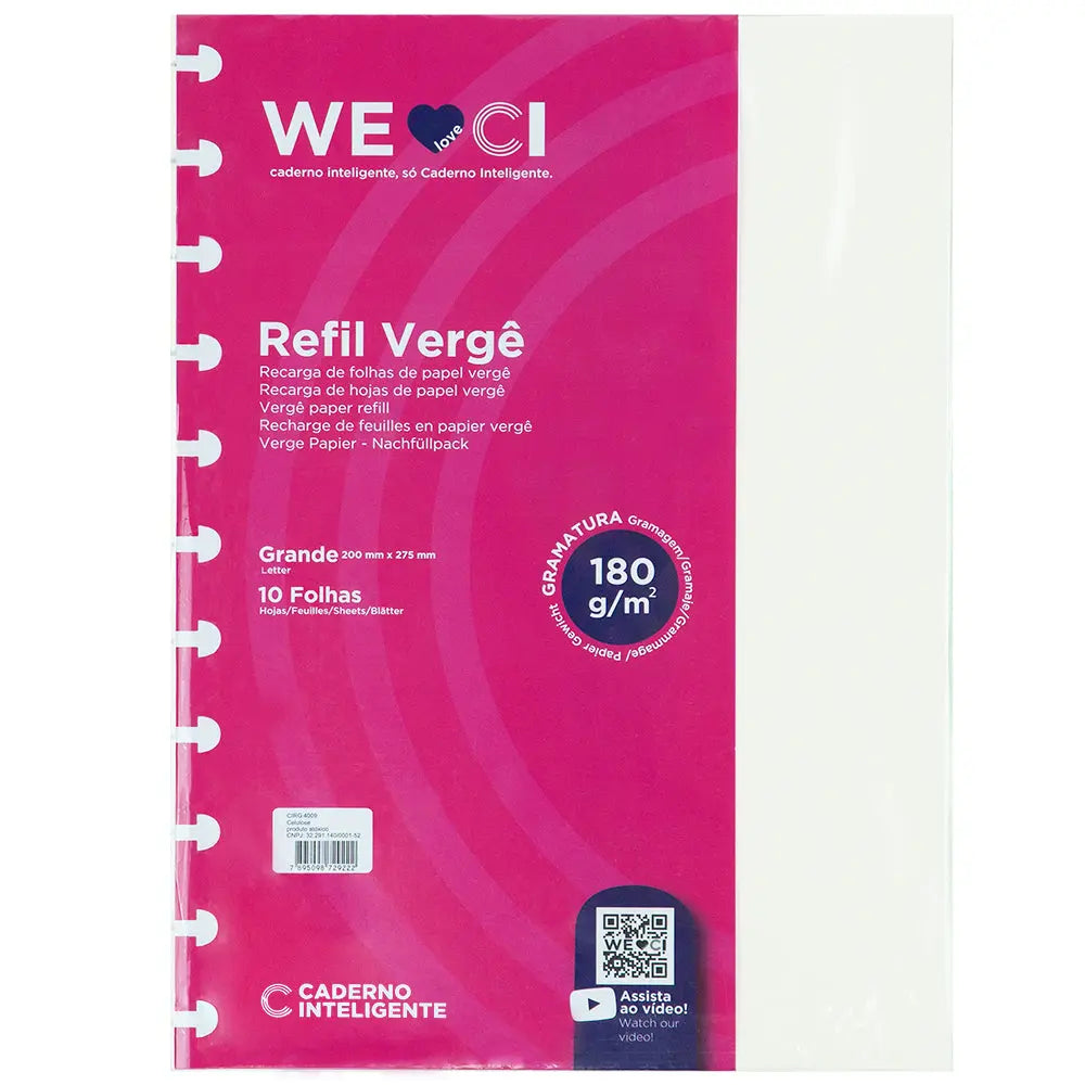 Refil Vergê Caderno Inteligente ®