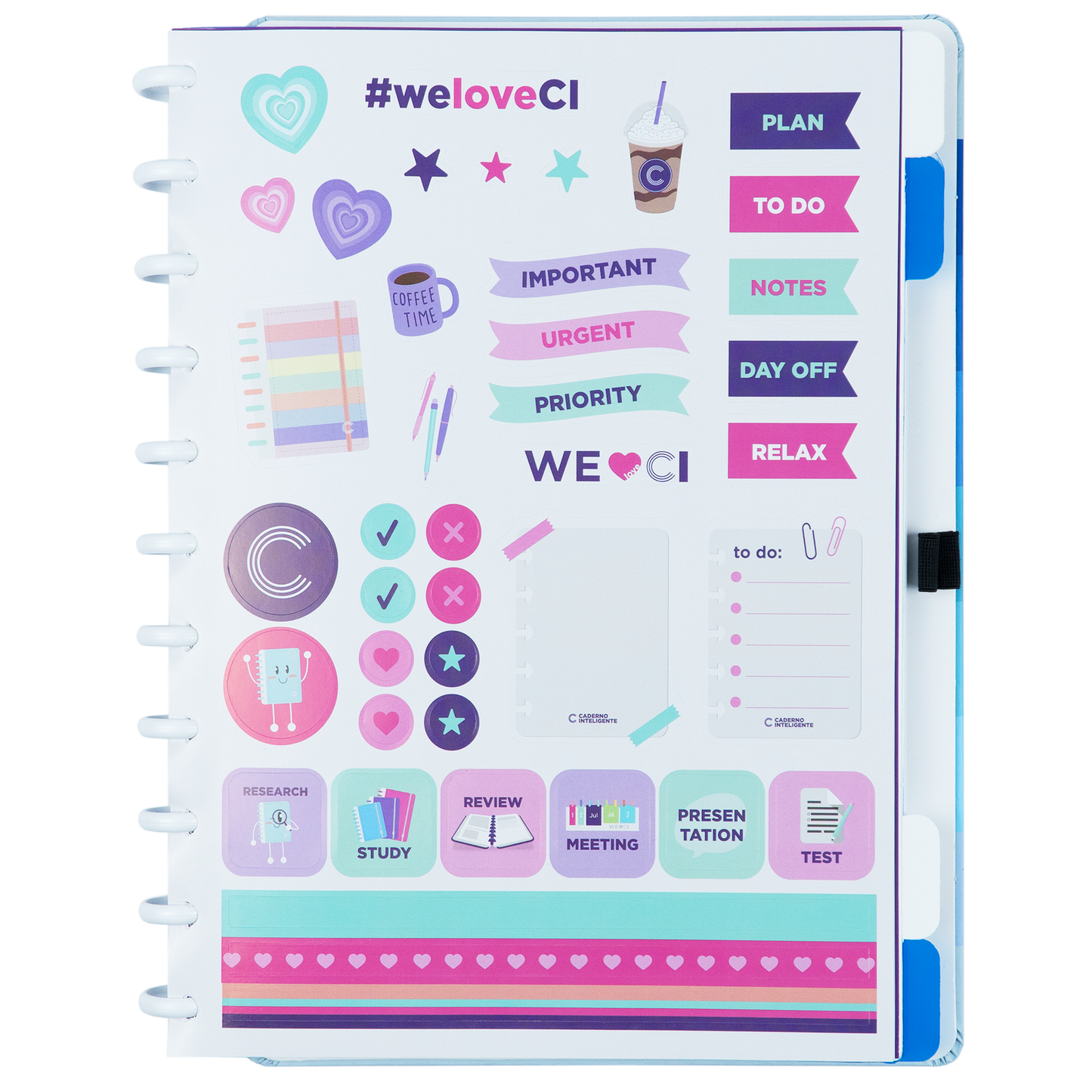 Folha de adesivos do Stabilo Shades of Blue, Grande.