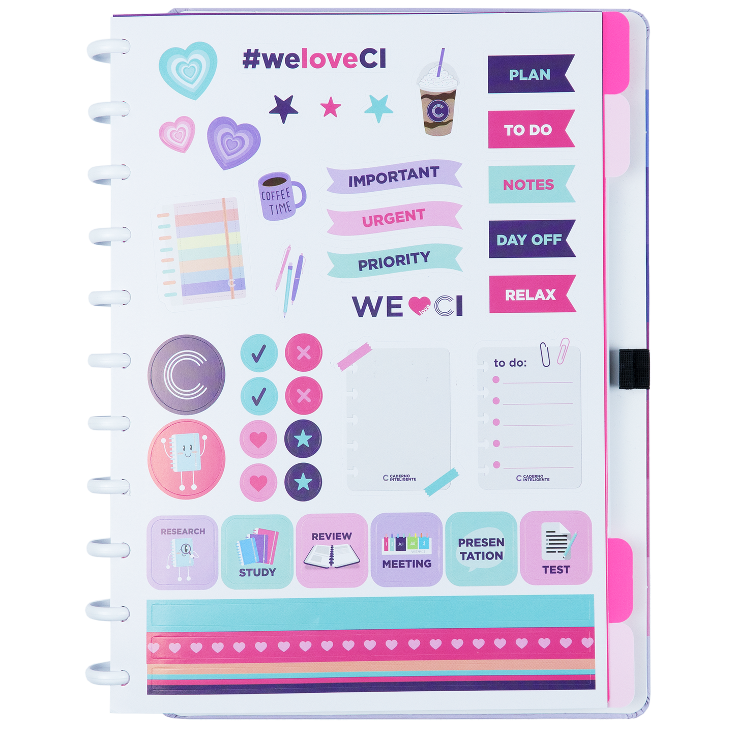 Folha de adesivos do Stabilo Shades of Pink, Grande.